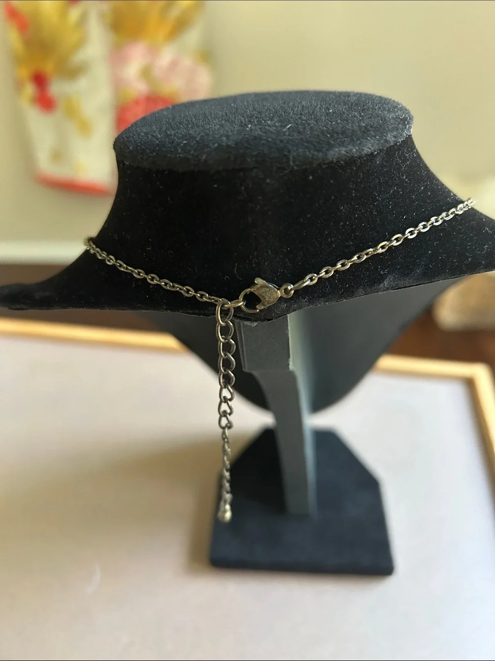 Vintage-Inspired Floral Necklace in Iridescent Silver-Tone